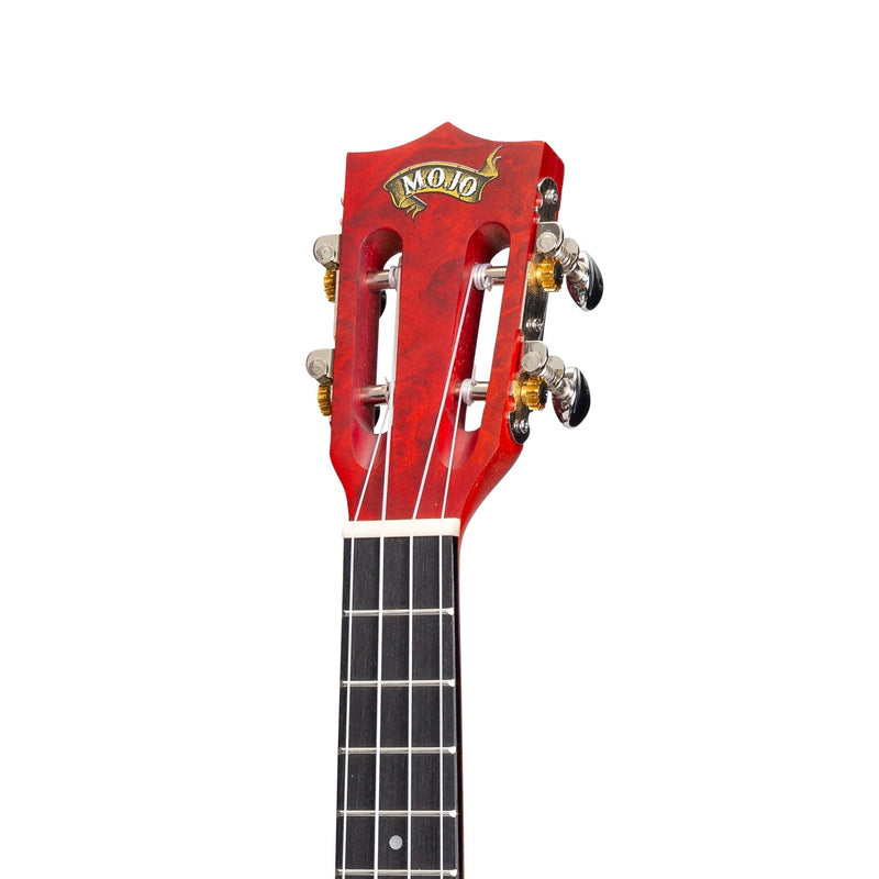 -Mojo 'Traditional Series' Quilted Maple Concert Ukulele with Gig Bag (Red)-Living Music