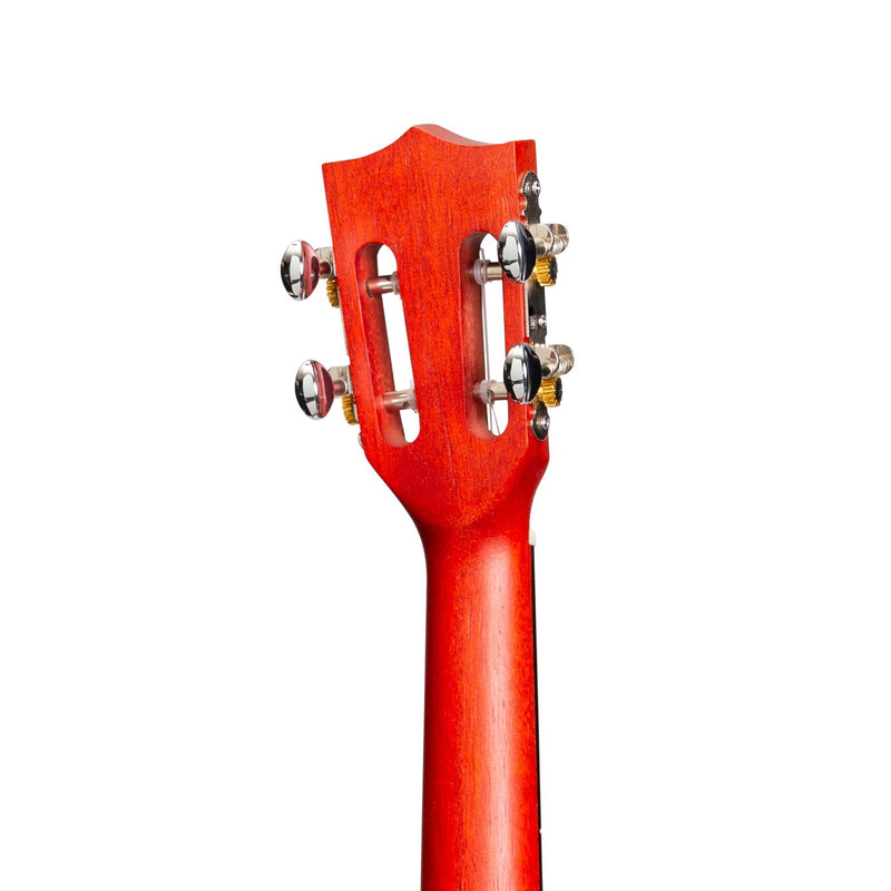 -Mojo 'Traditional Series' Quilted Maple Concert Ukulele with Gig Bag (Red)-Living Music