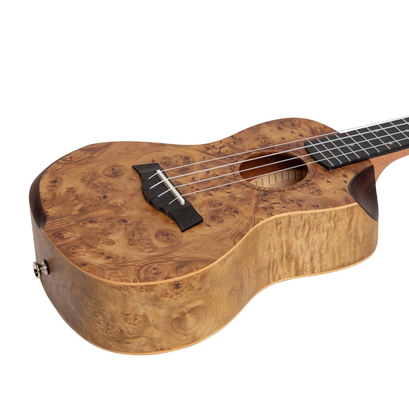 MCU-01-NA-Mojo 'Traditional Series' Solid Birdseye Maple Top Cutaway Concert Ukulele with Gig Bag (Natural Satin)-Living Music