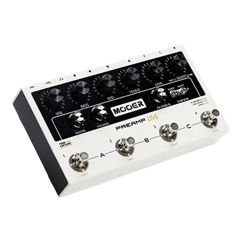 MEP-PALIVE-Mooer 'Preamp Live' 4-Channel Preamp & Cabinet Simulation Guitar Effects Processor-Living Music