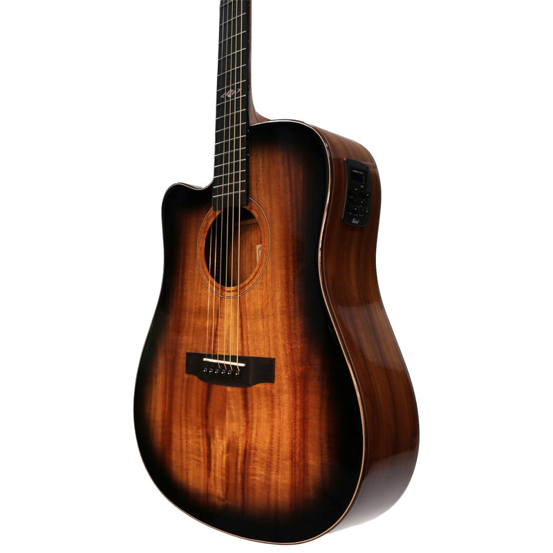 -Ranch 'Series 49' Left Handed Dreadnought Cutaway Acoustic-Electric Guitar (Blackburst Gloss)-Living Music