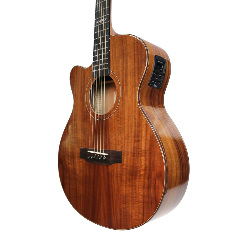-Ranch 'Series 48' Left Handed Folk Cutaway Acoustic-Electric Guitar (Natural Gloss)-Living Music