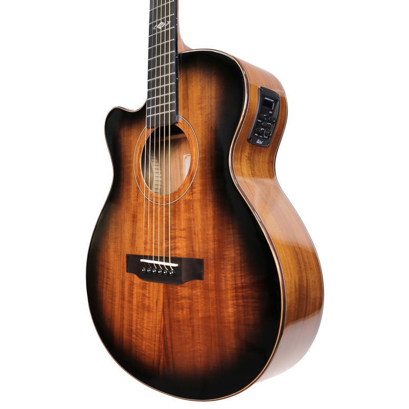 -Ranch 'Series 49' Left Handed Folk Cutaway Acoustic-Electric Guitar (Blackburst Gloss)-Living Music