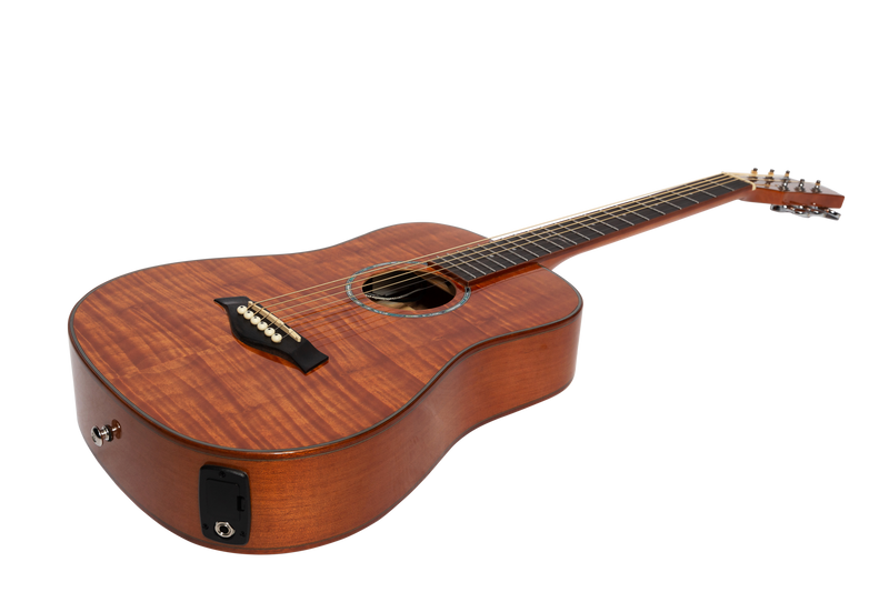-Ranch Flame Maple Top Acoustic Babe Traveller Guitar (Natural Gloss)-Living Music