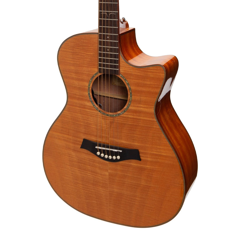 -Ranch Flame Maple Top Acoustic Small-Body Cutaway Guitar (Natural Gloss)-Living Music