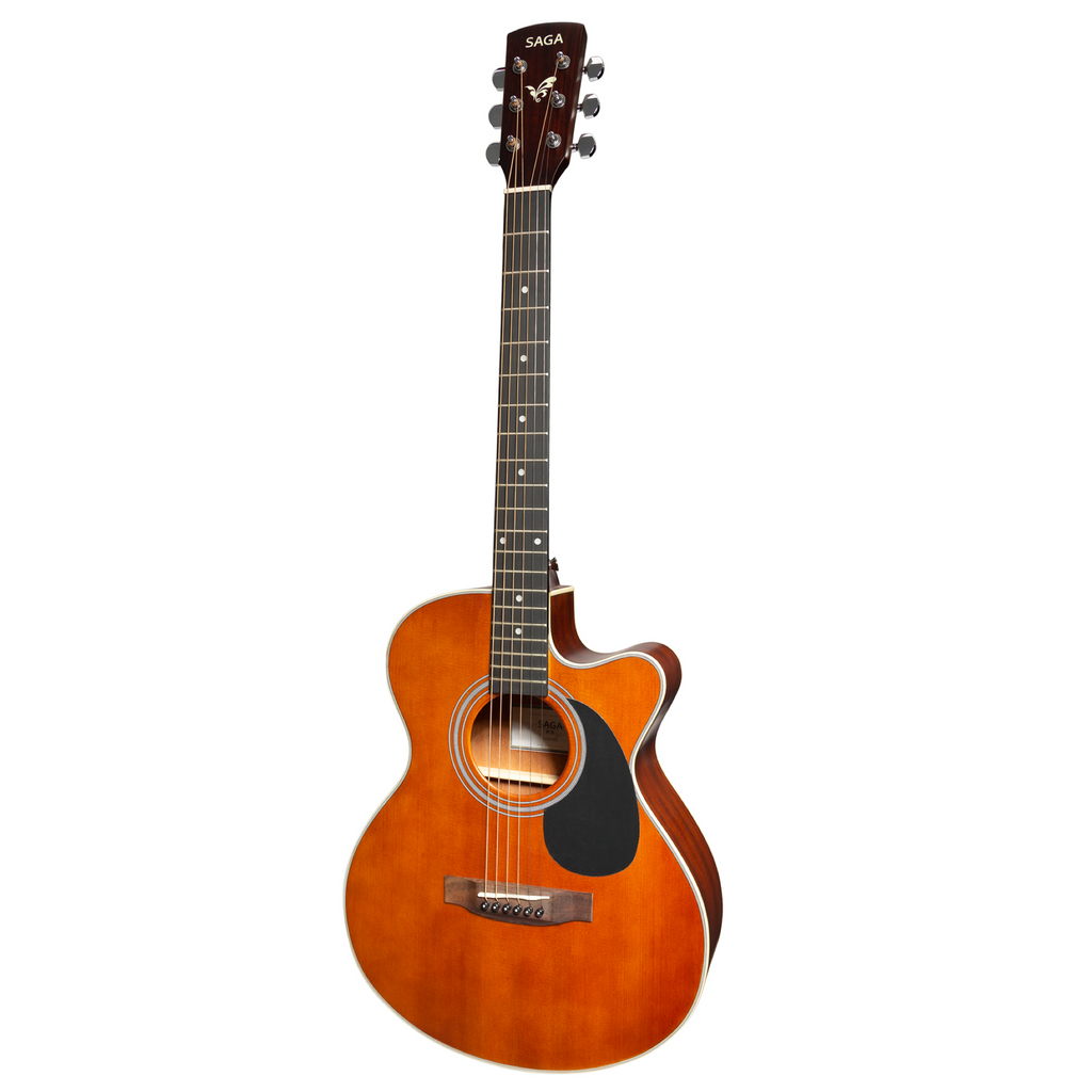 -Saga '700 Series' Engelmann Spruce Folk Acoustic-Electric Cutaway Guitar (Retro)-Living Music
