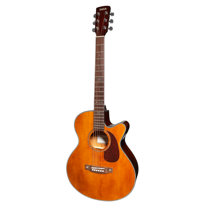 -Saga SA830 Solid Top Acoustic-Electric Guitar (Retro)-Living Music