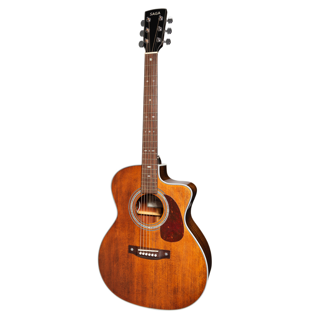 -Saga A1GCE All Solid Spruce Sapele Acoustic-Electric Guitar (Retro)-Living Music