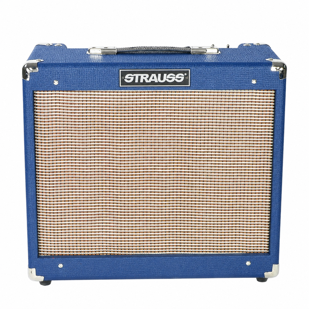 -Strauss SVT-20R 20 Watt Combo Valve Amplifier with Reverb (Blue)-Living Music