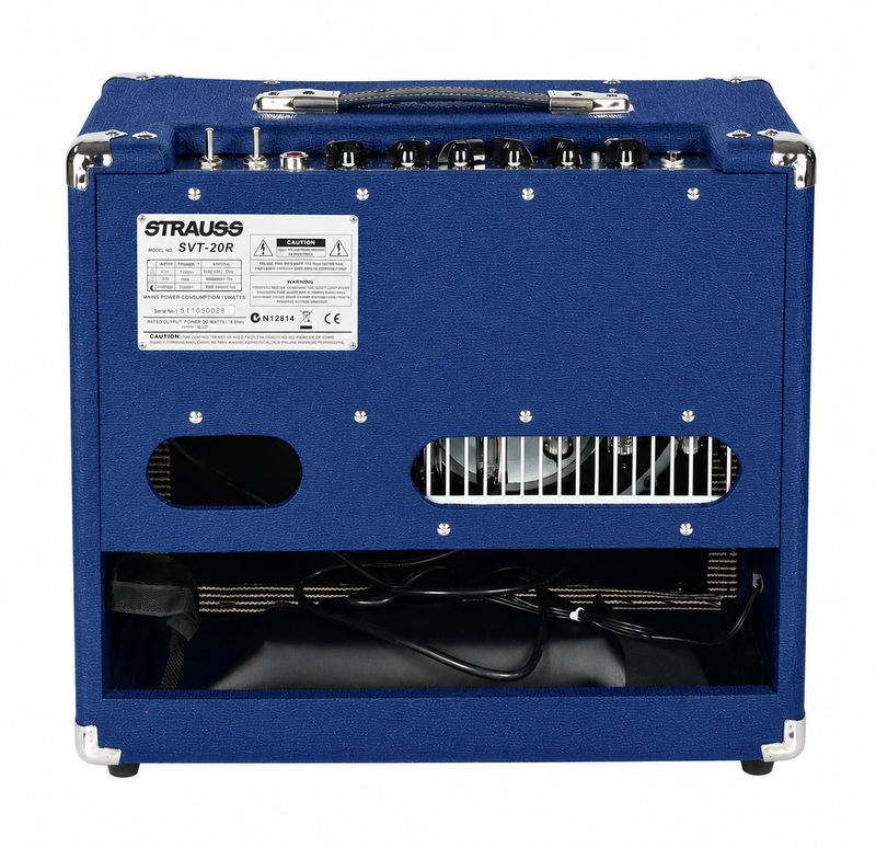 -Strauss SVT-20R 20 Watt Combo Valve Amplifier with Reverb (Blue)-Living Music