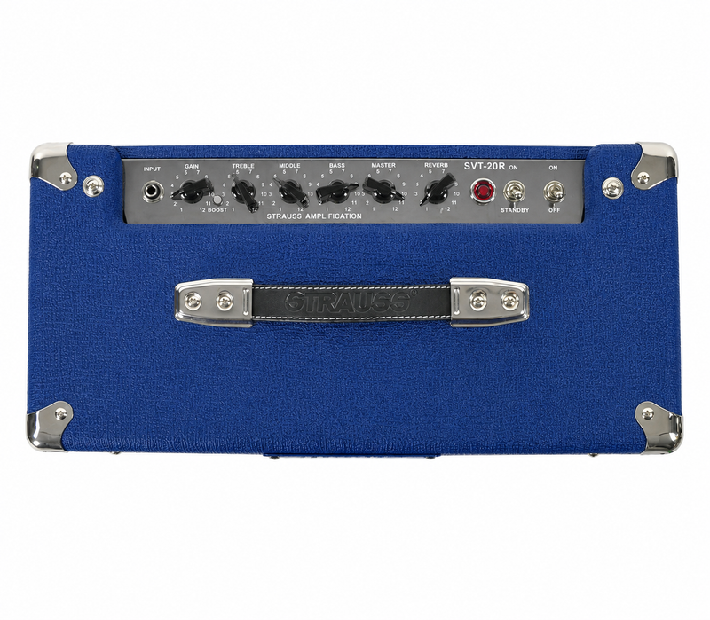 -Strauss SVT-20R 20 Watt Combo Valve Amplifier with Reverb (Blue)-Living Music