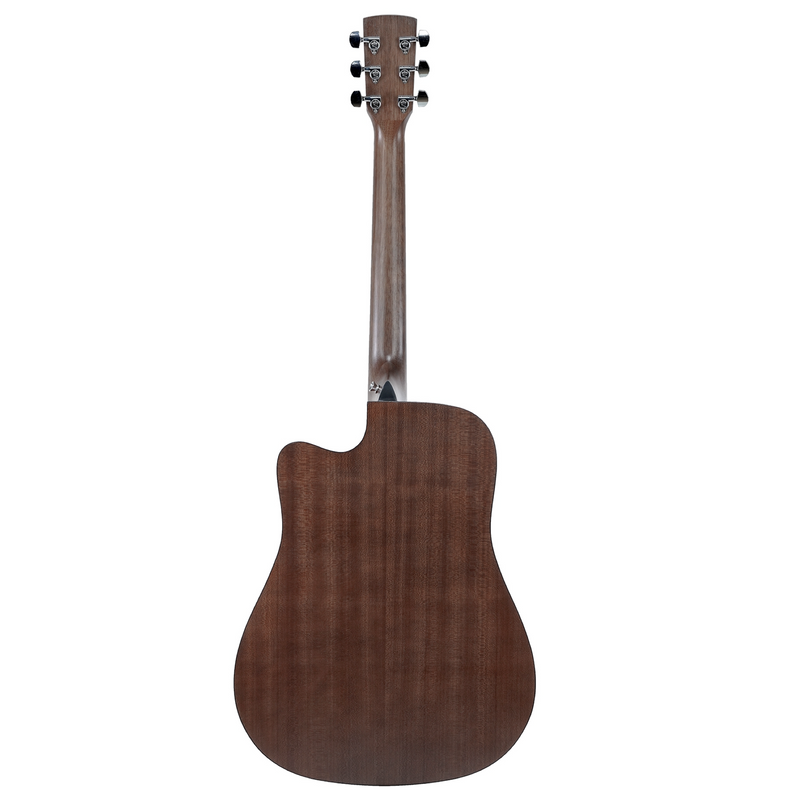 -Saga SF800 Solid Top Folk Cutaway Acoustic-Electric Guitar (Natural)-Living Music