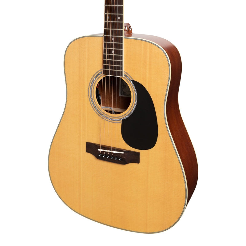 -Saga '700 Series' Solid Spruce Top Acoustic Dreadnought Guitar (Natural Satin)-Living Music