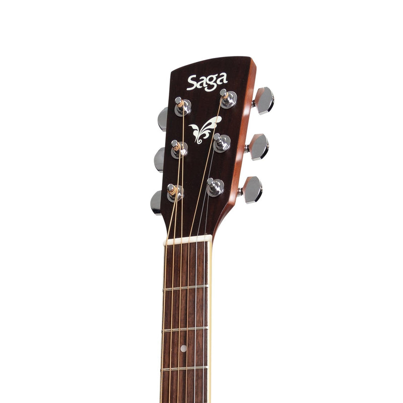 SA700C-Saga '700 Series' Solid Spruce Top Acoustic-Electric Small-Body Cutaway Guitar (Natural Satin)-Living Music