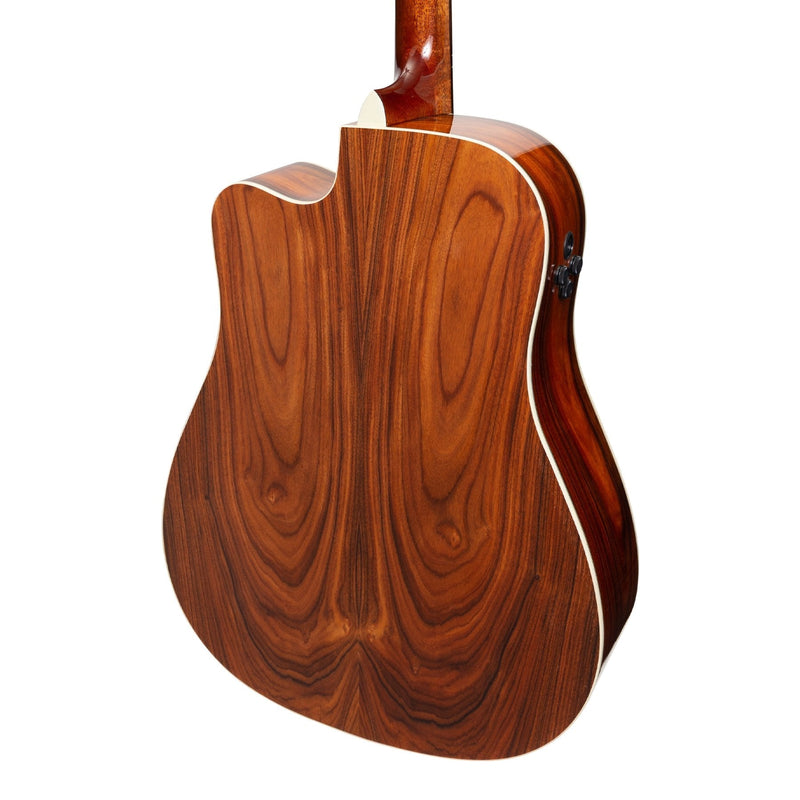 -Saga '850 Series' Solid Spruce Top Acoustic-Electric Dreadnought Cutaway Guitar (Natural)-Living Music