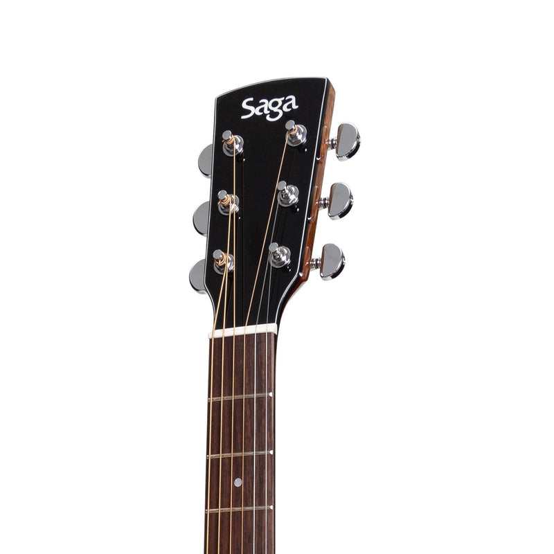 -Saga '850 Series' Solid Spruce Top Acoustic-Electric Dreadnought Cutaway Guitar (Natural)-Living Music
