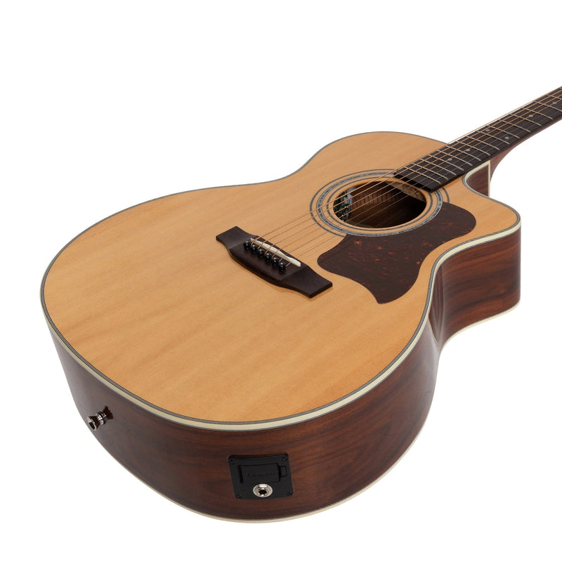 -Saga '850 Series' Solid Spruce Top Acoustic-Electric Small-Body Cutaway Guitar (Natural Gloss)-Living Music