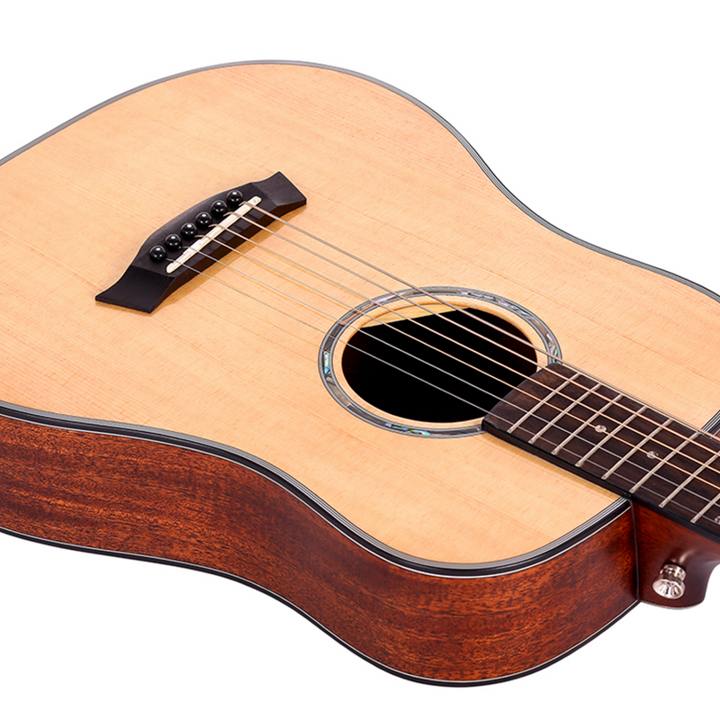 -Saga BT10S Solid Top Small Body Travel Acoustic Guitar (Natural)-Living Music