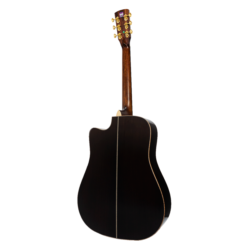 -Saga SL65C All-Solid Spruce Rosewood Acoustic Dreadnought Guitar (Natural)-Living Music