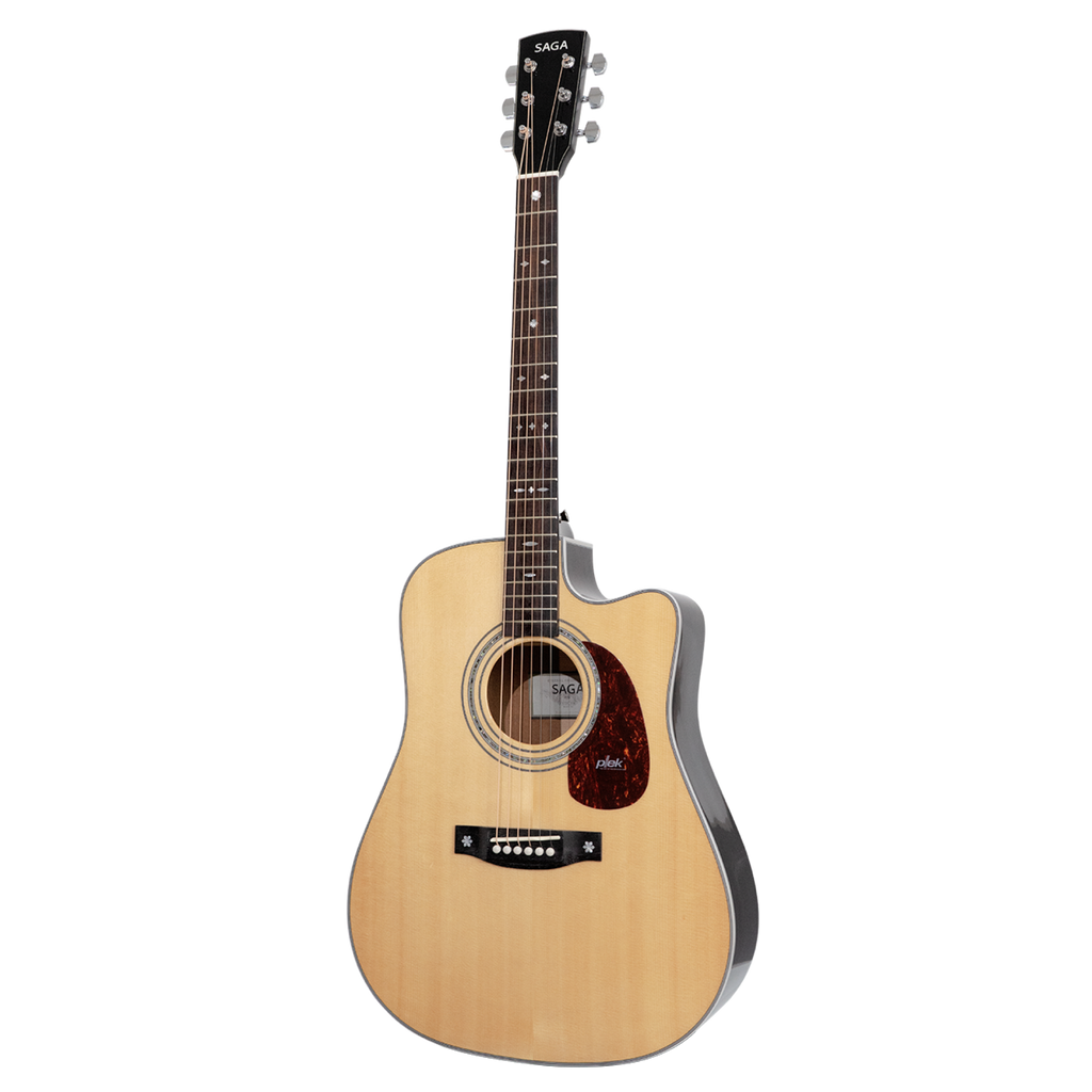 -Saga A1DCE All Solid Spruce Sapele Acoustic-Electric Guitar (Natural)-Living Music