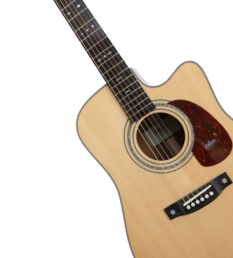 -Saga A1DCE All Solid Spruce Sapele Acoustic-Electric Guitar (Natural)-Living Music