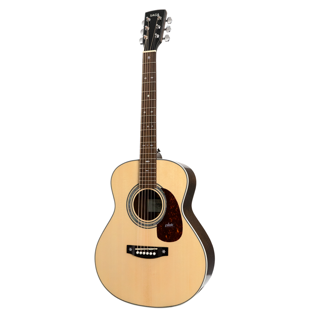 -Saga A1 Mini All Solid Acoustic Guitar (Natural)-Living Music