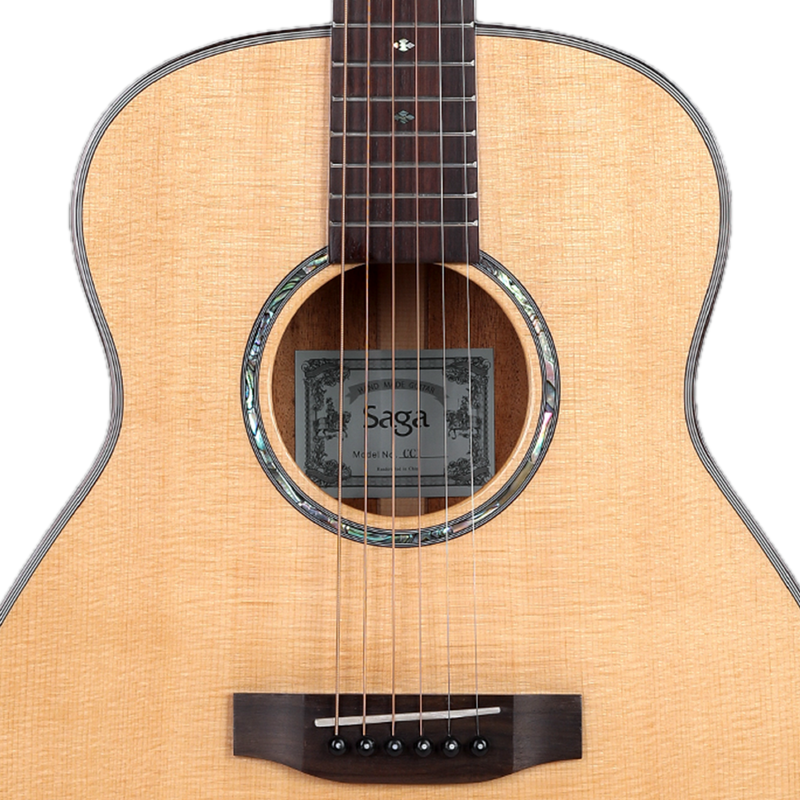 -Saga CC1 All Solid Top Small Body Acoustic Guitar (Natural)-Living Music