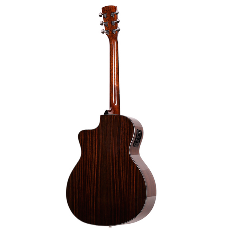 -Saga G200C Solid Top Folk Cutaway Acoustic-Electric Guitar (Natural)-Living Music