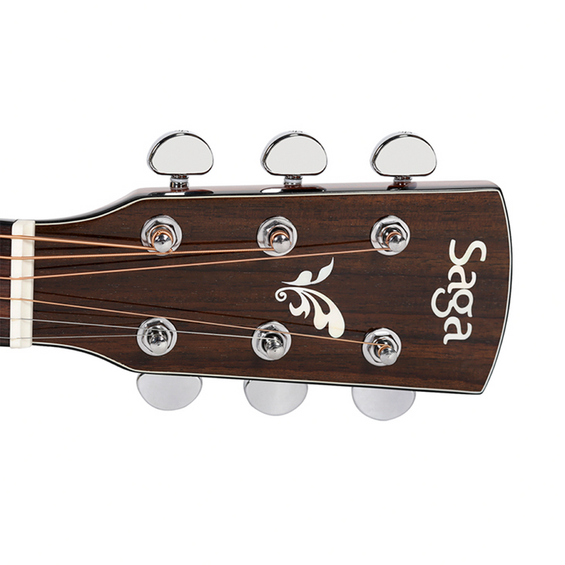 -Saga G200C Solid Top Folk Cutaway Acoustic-Electric Guitar (Natural)-Living Music