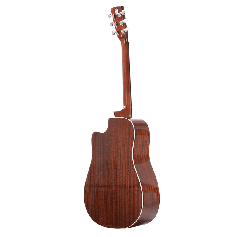 -Saga '700 PRO Series' Solid Top Dreadnought Cutaway Acoustic Guitar (Natural)-Living Music