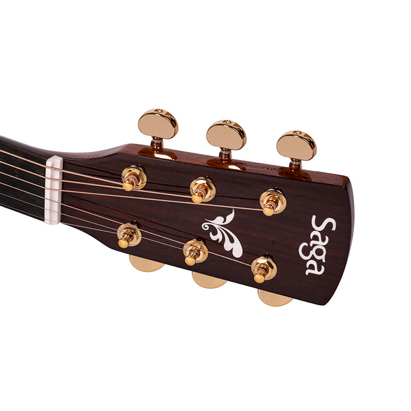 -Saga OL18 All Solid Folk Acoustic-Electric Guitar (Natural)-Living Music