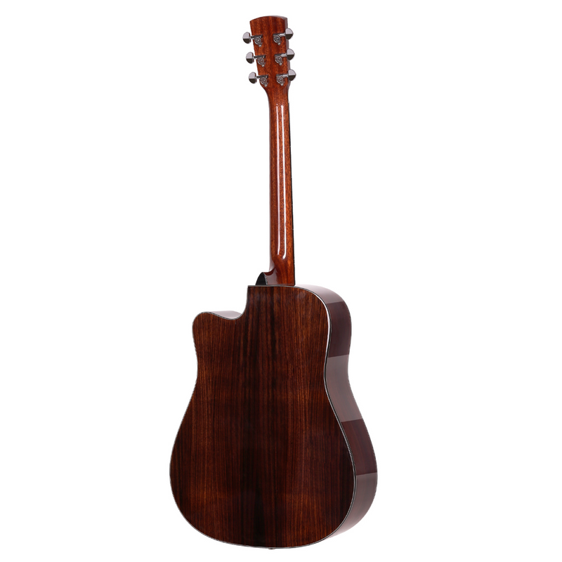 -Saga D20C Solid Top Dreadnought Cutaway Acoustic-Electric Guitar (Natural)-Living Music