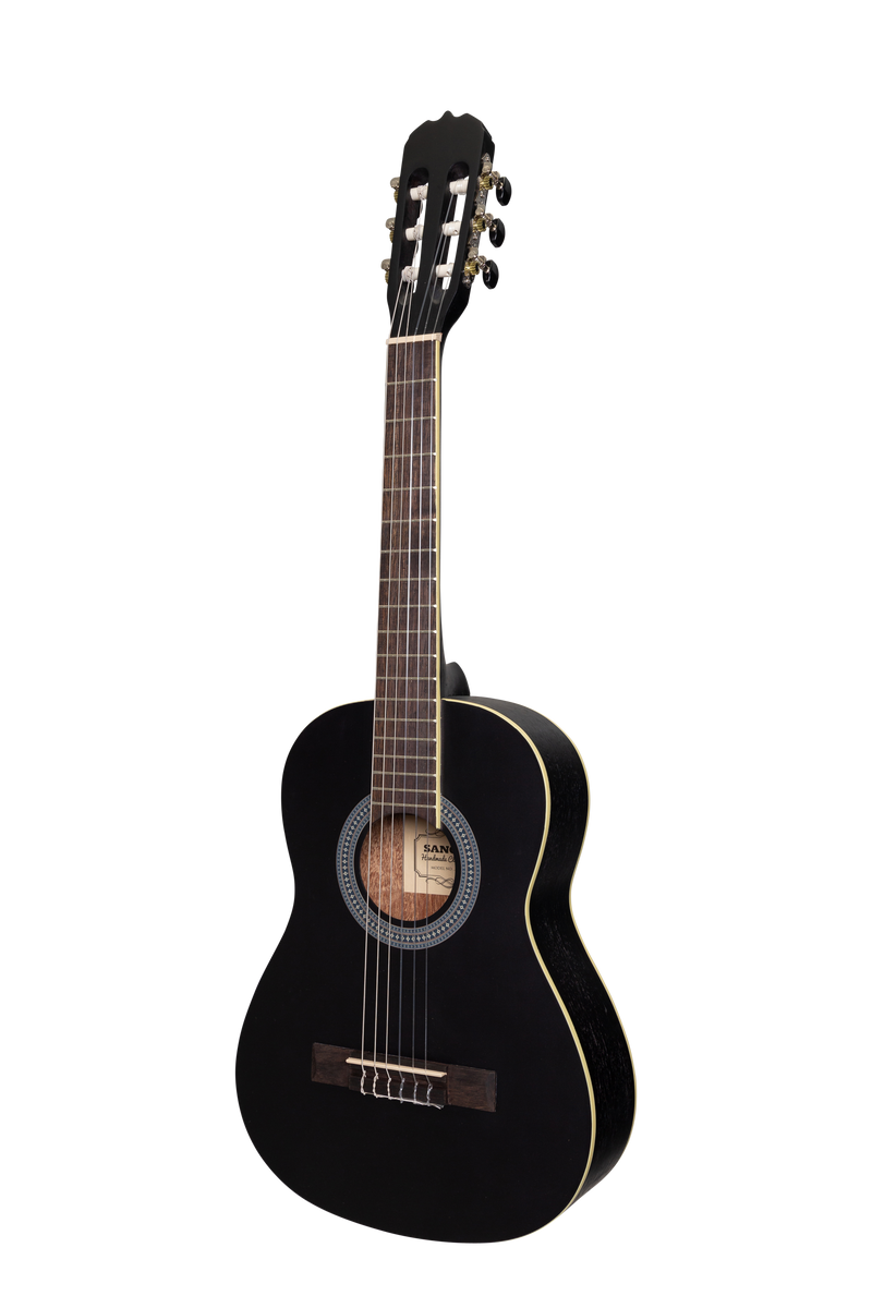 SP-C34-BLK-Sanchez 1/2 Size Student Classical Guitar Pack (Black)-Living Music