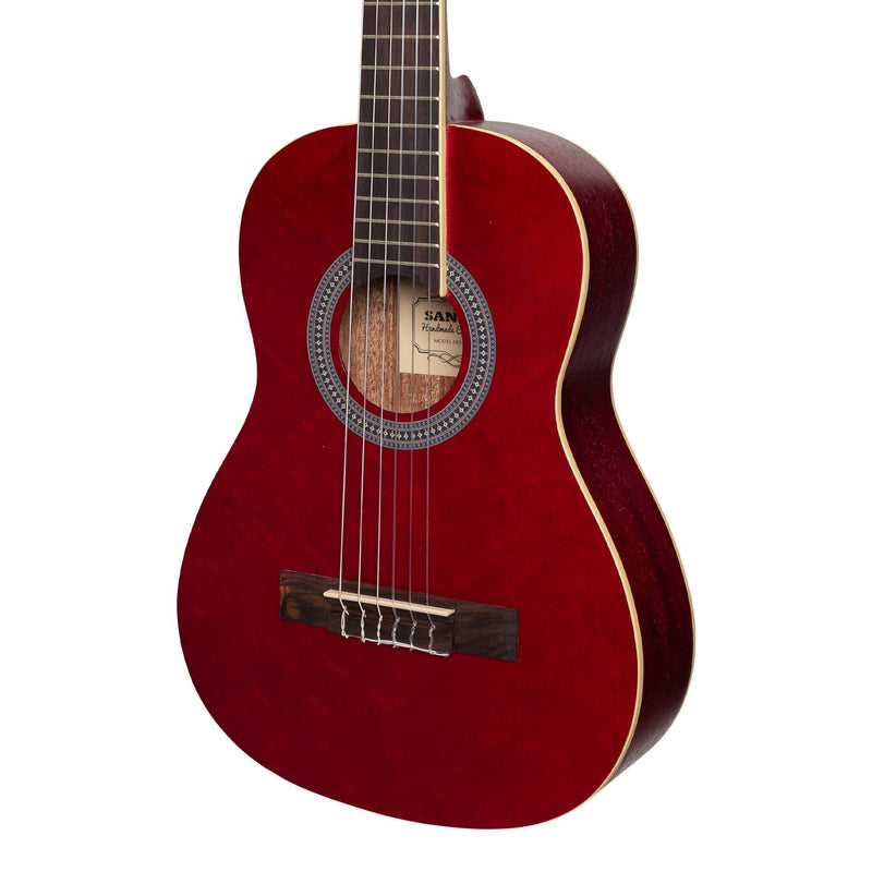 SC-34-WRD-Sanchez 1/2 Size Student Classical Guitar (Wine Red)-Living Music