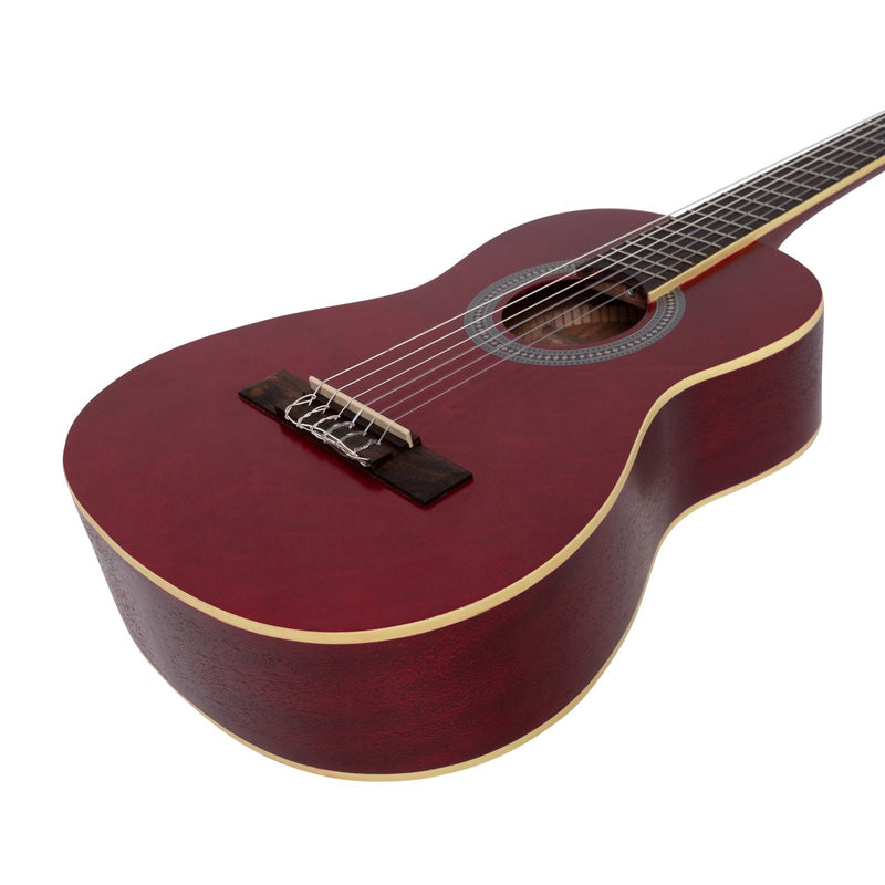 SC-34-WRD-Sanchez 1/2 Size Student Classical Guitar (Wine Red)-Living Music