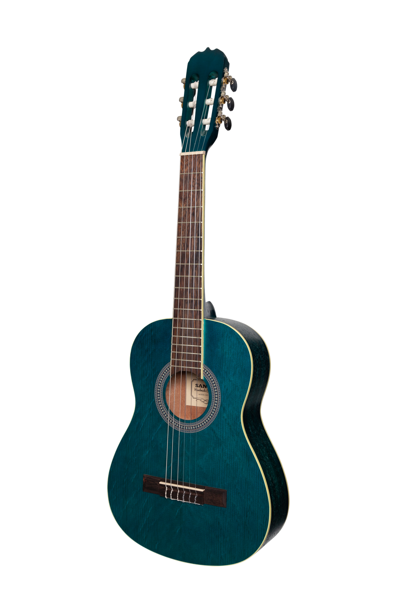 -Sanchez 1/2 Size Student Classical Guitar with Gig Bag (Blue)-Living Music
