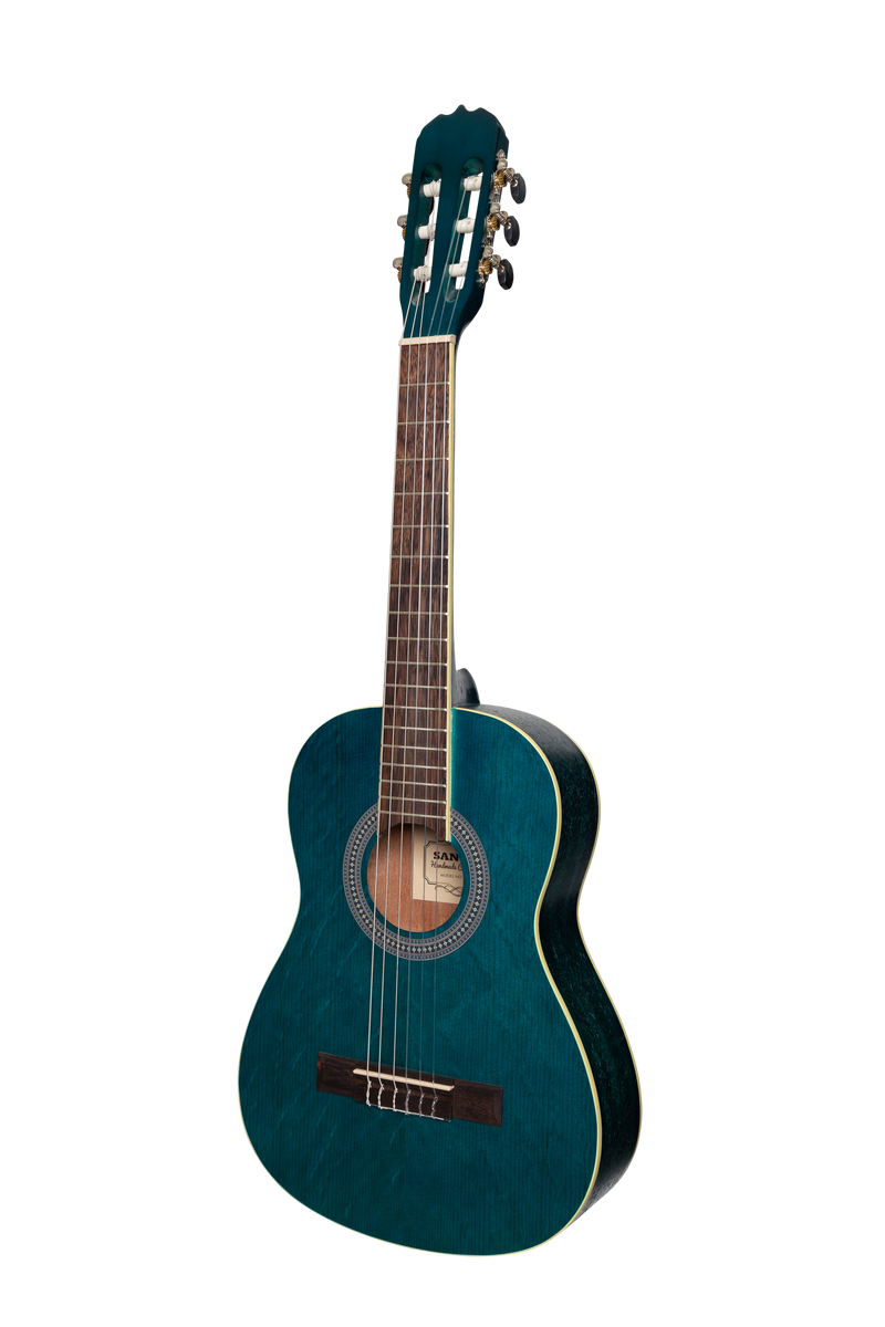 SS-C34-BLU-Sanchez 1/2 Size Student Classical Guitar with Gig Bag (Blue)-Living Music