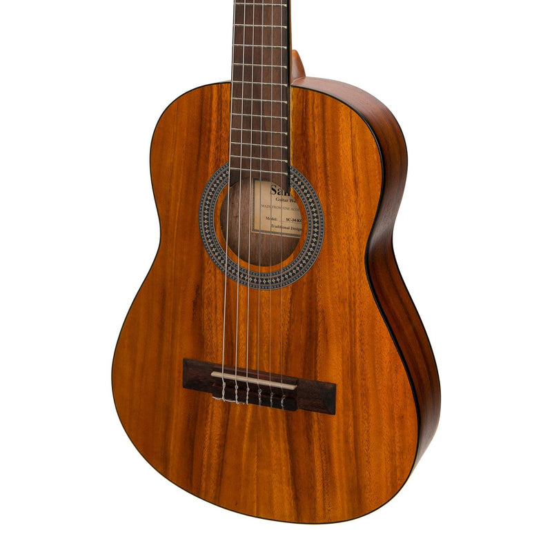 SS-C34-KOA-Sanchez 1/2 Size Student Classical Guitar with Gig Bag (Koa)-Living Music