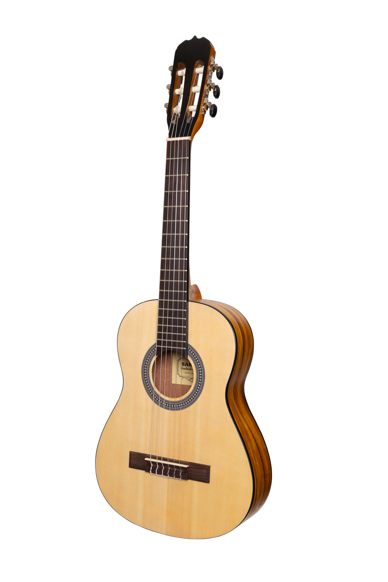 SS-C34-SK-Sanchez 1/2 Size Student Classical Guitar with Gig Bag (Spruce/Koa)-Living Music