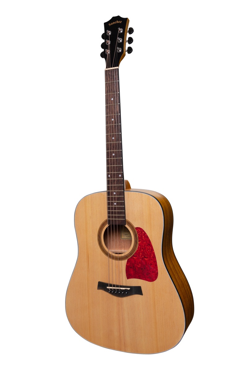 SP-D2-SK-Sanchez Acoustic Dreadnought Guitar Pack (Spruce/Koa)-Living Music