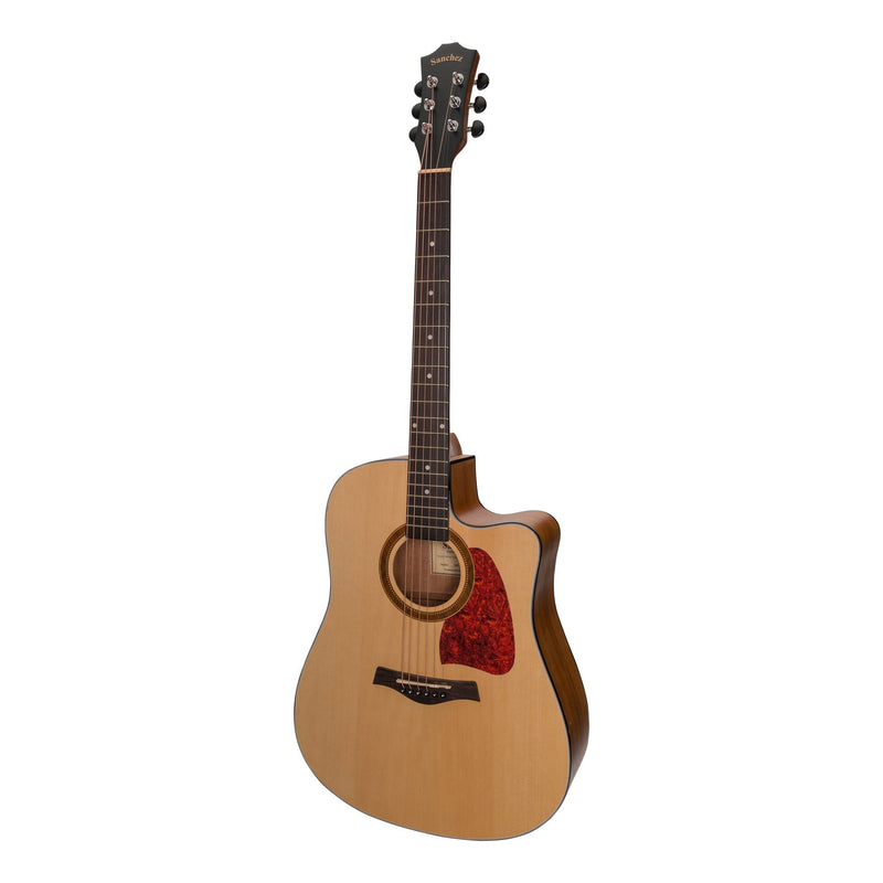 -Sanchez Acoustic-Electric Dreadnought Cutaway Guitar Pack (Spruce/Acacia)-Living Music