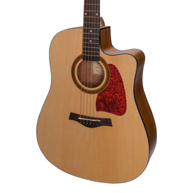 -Sanchez Acoustic-Electric Dreadnought Cutaway Guitar Pack (Spruce/Acacia)-Living Music