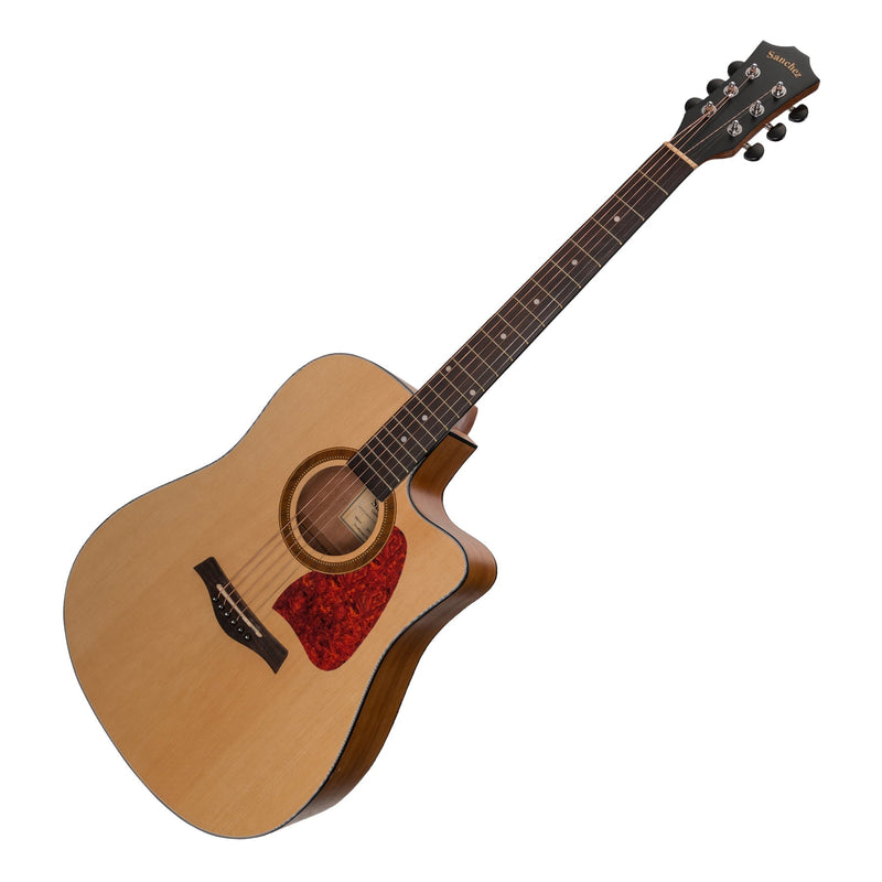 -Sanchez Acoustic-Electric Dreadnought Cutaway Guitar Pack (Spruce/Acacia)-Living Music