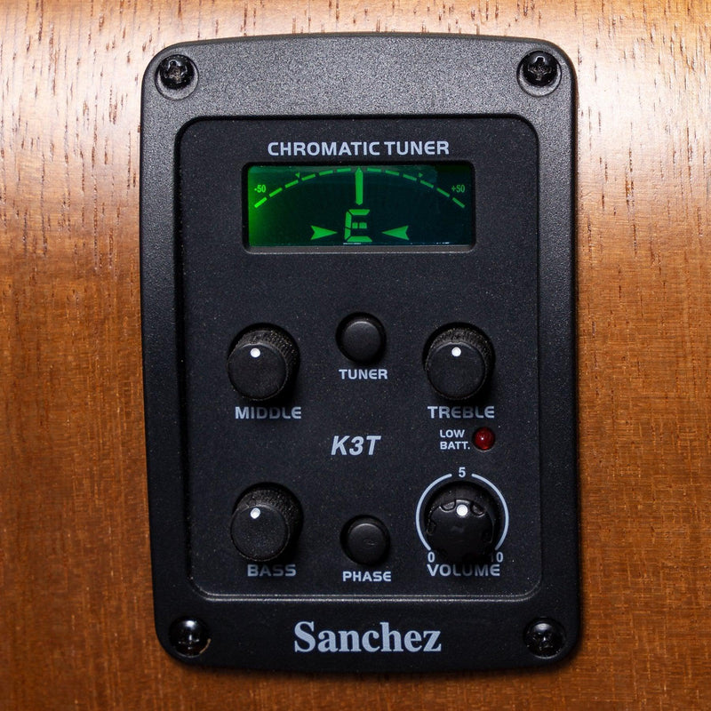 -Sanchez Acoustic-Electric Small Body Cutaway Guitar Pack (Koa)-Living Music