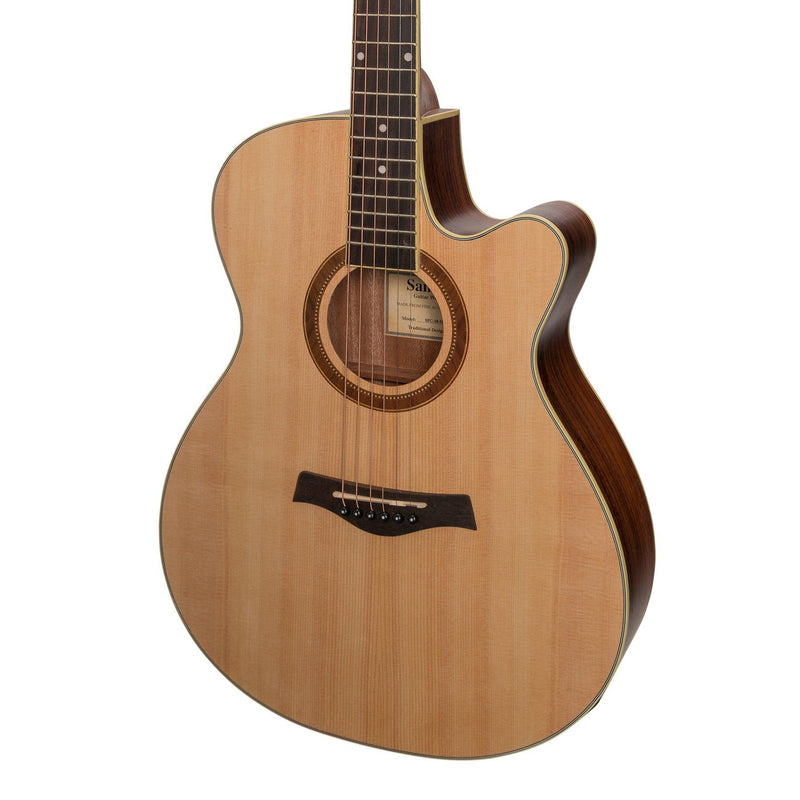 -Sanchez Acoustic-Electric Small Body Cutaway Guitar Pack (Spruce/Rosewood)-Living Music
