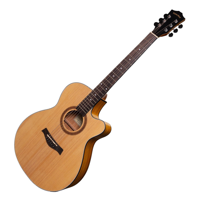SFC-18-SK-Sanchez Acoustic-Electric Small Body Cutaway Guitar (Spruce/Koa)-Living Music