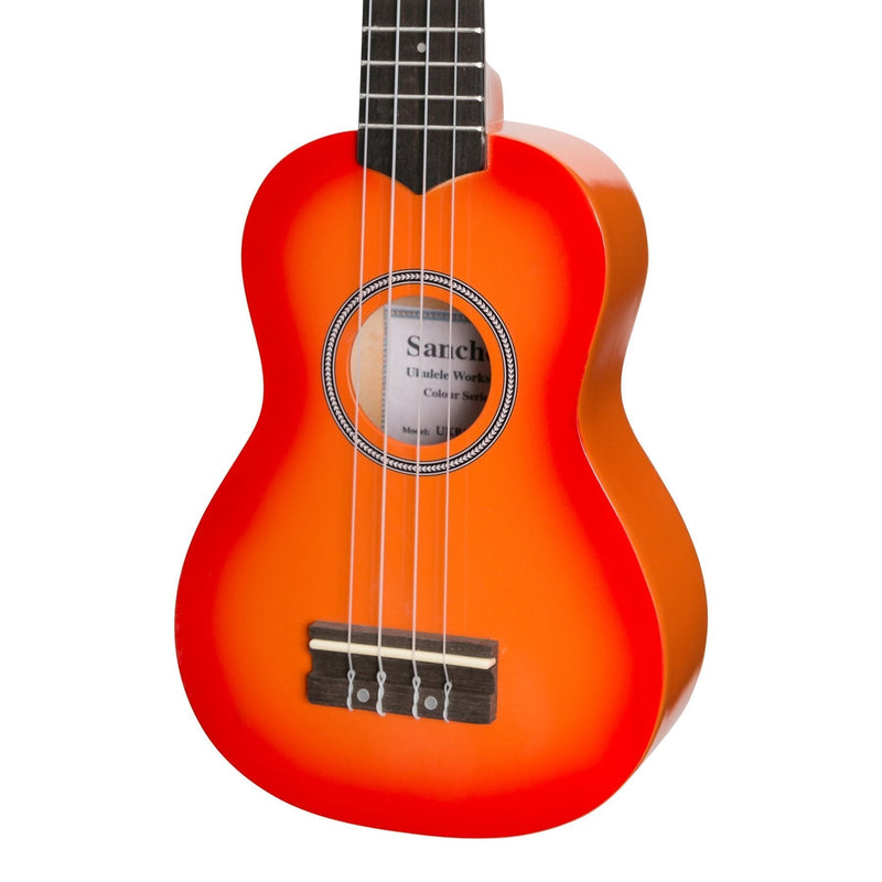 SU-CB20-OR-Sanchez 'Colourburst Series' Soprano Ukulele (Orangeburst)-Living Music