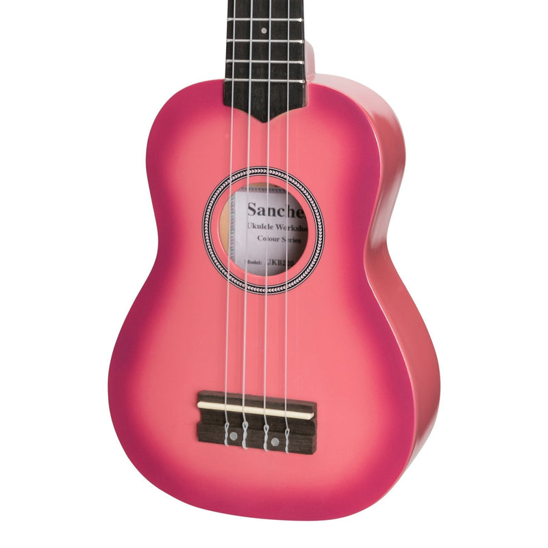 SU-CB20-PK-Sanchez 'Colourburst Series' Soprano Ukulele (Pinkburst)-Living Music