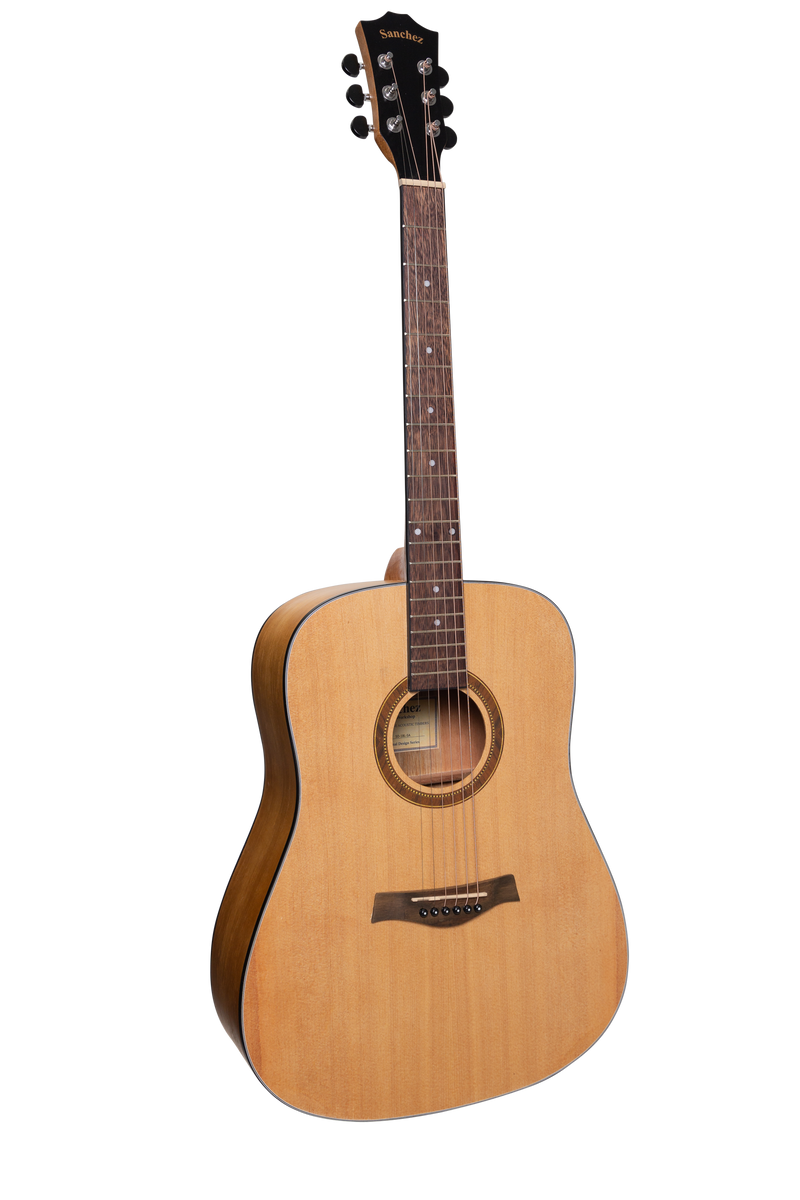 -Sanchez Left Handed Acoustic Dreadnought Guitar Pack (Spruce/Acacia)-Living Music