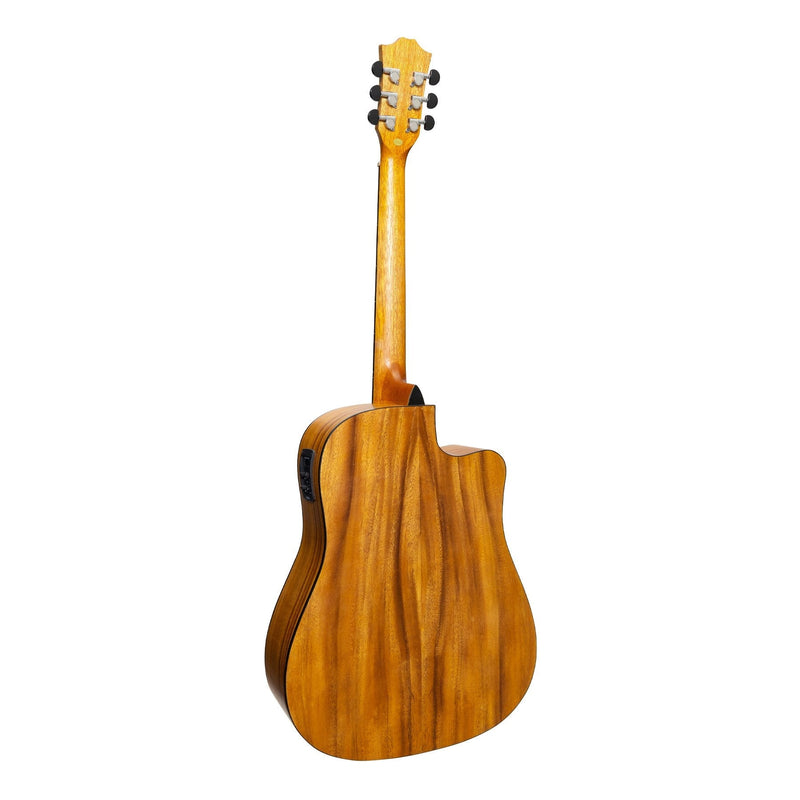 SDC-18L-KOA-Sanchez Left Handed Acoustic-Electric Dreadnought Cutaway Guitar (Koa)-Living Music